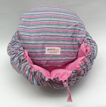 ecobag - gestreift innen rosa