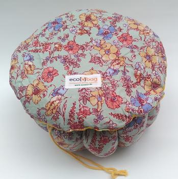 ecobag - Geblümt hellblau, innen Gelb