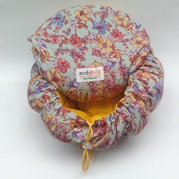 ecobag - Geblümt hellblau, innen Gelb