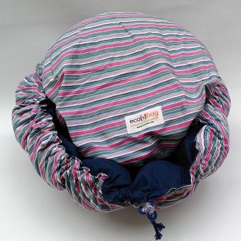 ecobag - gestreift innen blau