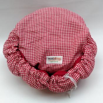 ecobag - Kleinkariert Rot/Weiß innen Rot