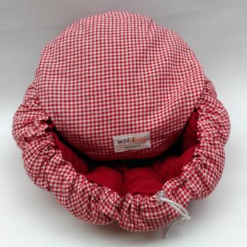 ecobag - Kleinkariert Rot/Weiß innen Rot