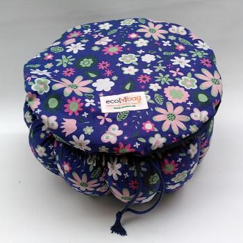 ecobag - Geblümt Blau innen dunkelblau