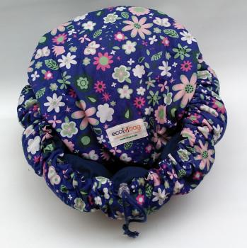ecobag - Geblümt Blau innen dunkelblau