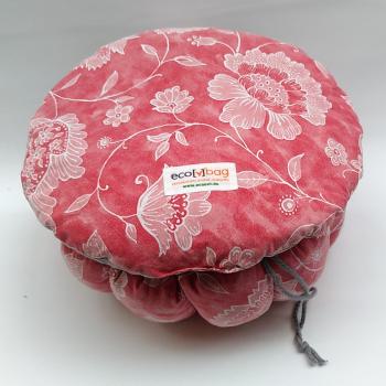 ecobag - Geblümt Rot innen Grau