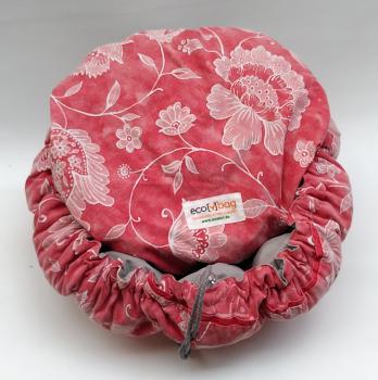ecobag - Geblümt Rot innen Grau