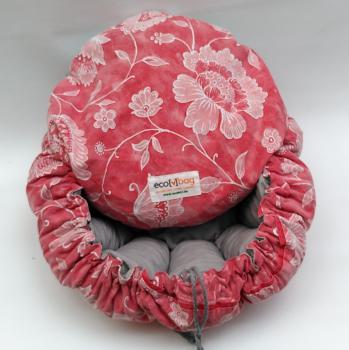 ecobag - Geblümt Rot innen Grau