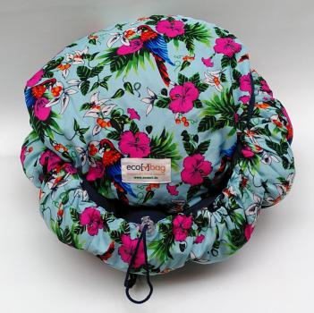 ecobag - Geblümt Tropic Papagai innen dunkelblau