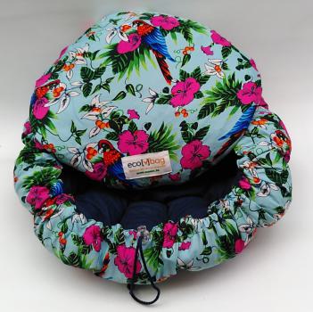 ecobag - Geblümt Tropic Papagai innen dunkelblau