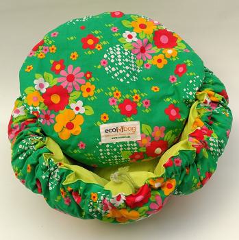 ecobag - Geblümt Grün innen Hellgrün