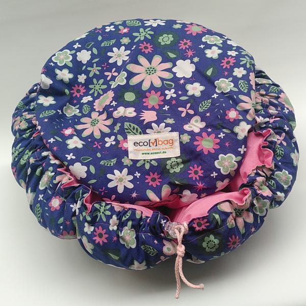 ecobag - Geblümt Blau innen Rosa