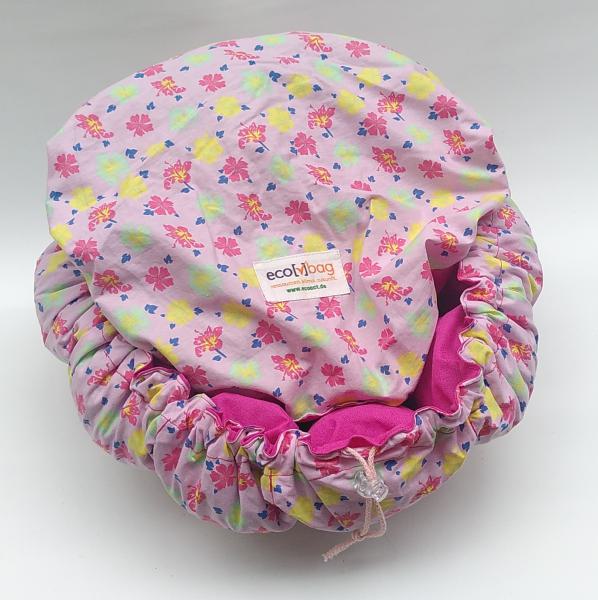 ecobag - Geblümt Rosa, innen Eosinrot