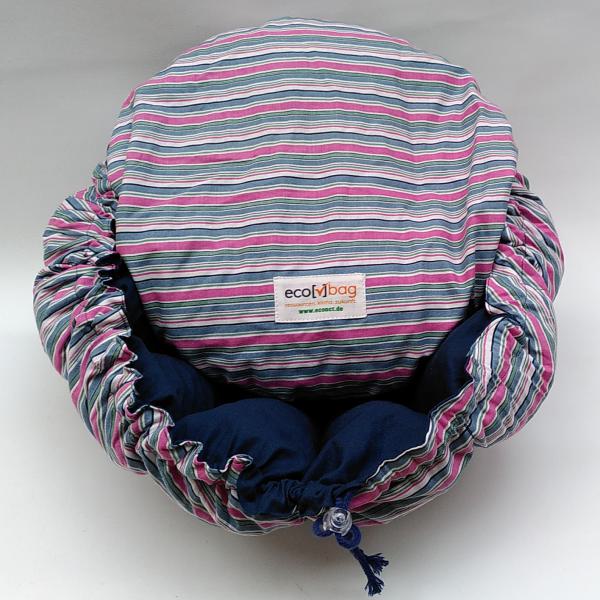 ecobag - gestreift innen blau