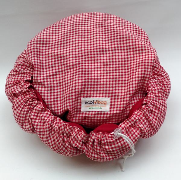 ecobag - Kleinkariert Rot/Weiß innen Rot
