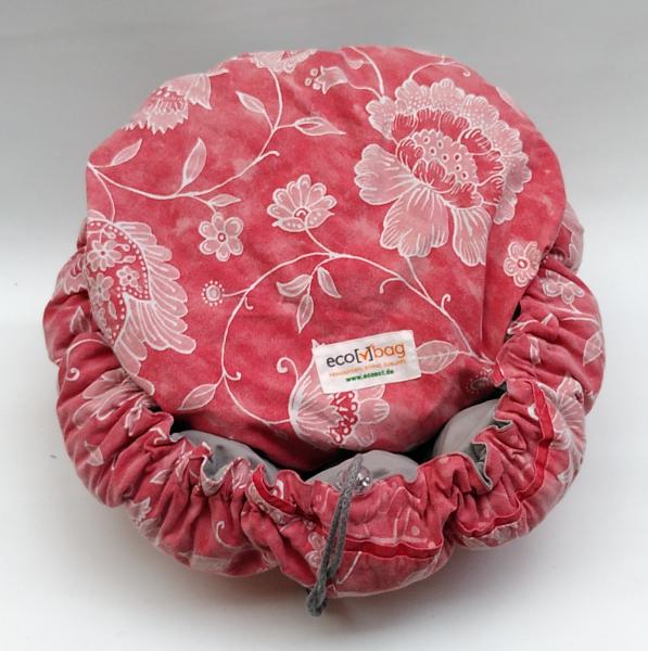 ecobag - Geblümt Rot innen Grau