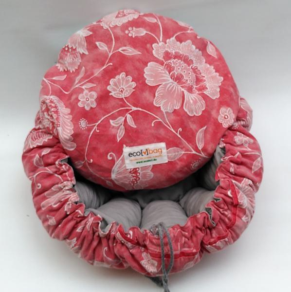 ecobag - Geblümt Rot innen Grau