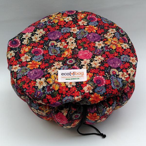 ecobag - Geblümt Rot innen Schwarz
